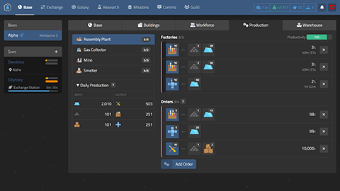 Galactic Tycoons - Production